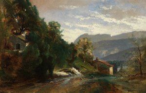 Paesaggio montuoso a Voreppe, Dauphiné da Théodore Fourmois