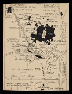 Mappa degli edifici di Cnosso intorno al Palazzo, circa 1903 da Theodore Fyfe