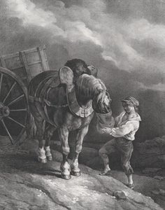 Ragazzo che nutre un cavallo da tiro con una borsa per il naso da Theodore Gericault