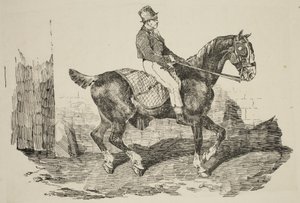Géricault - Cavallo da carrozza cavalcato da un palfrenier, 1820 da Theodore Gericault