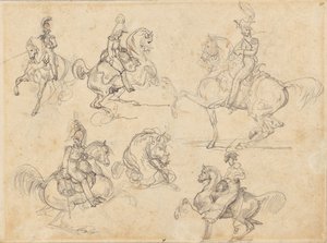 Cavalli e cavalieri (recto); Cavalli (verso)