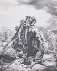 Mamelucco che difende un trombettiere ferito