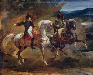 Napoleone Bonaparte che dà ordine a un ufficiale superiore, dipinto attribuito a Théodore Géricault, Guerre Napoleoniche da Theodore Gericault