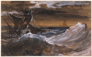 Barca a vela su un mare in tempesta da Theodore Gericault