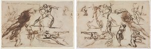 Foglio di schizzi (recto) Foglio di schizzi (verso) da Theodore Gericault