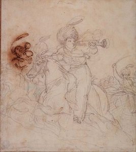 Trombettieri che suonano la carica da Theodore Gericault