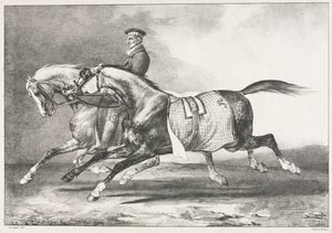Due cavalli pezzati che si esercitano, 1822