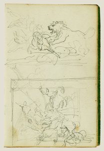Due studi compositivi su una caccia al leone