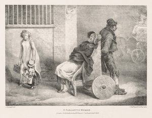 Vari Soggetti Disegnati dal Vero e su Pietra: Una Donna Paralizzata, 1821