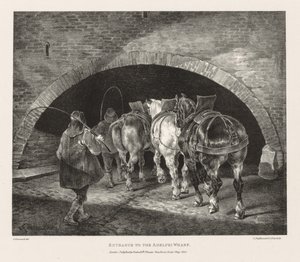 Vari soggetti disegnati dal vivo e su pietra: Ingresso al molo Adelphi, 1821 da Theodore Gericault
