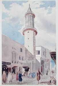 Il minareto della moschea su Rue de Chartres e Rue Bab-Azoun, Algeri