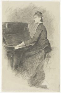 Al pianoforte, ca. 1887 da Theodore Robinson