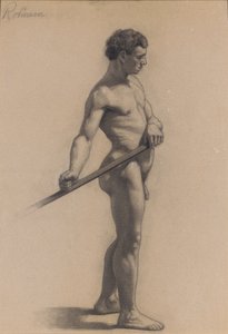 Studio della figura maschile, 1875 da Theodore Robinson