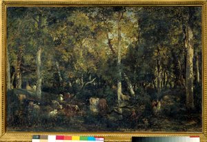 Interno del bosco detto il Vecchio Dormitorio del Bas-Breau da Pierre Etienne Theodore Rousseau