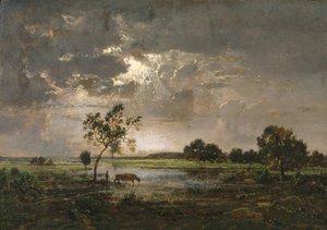 Paesaggio, 1842 circa (olio su tavola) da Theodore Rousseau