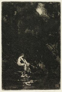 Una ninfa che si bagna, al chiaro di luna
