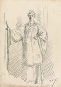 Figura in piedi in abito cinese