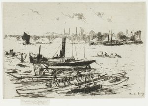 Il lancio a vapore, Chelsea Embankment da Theodore Roussel