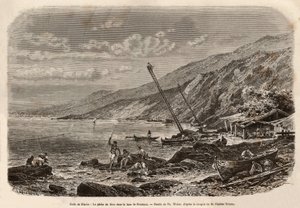 Pesca del tonno nella Baia di Proelucca (Golfo di Fiume o Rijeka, Istria), incisione per illustrare una storia sulla Dalmazia da Theodore Weber