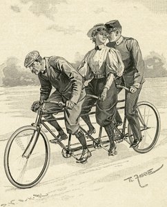 Bicicletta per tre persone, chiamata bicicletta tandem da Theodore Zasche