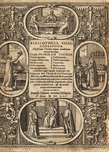 Frontespizio con vignette di scienziati all