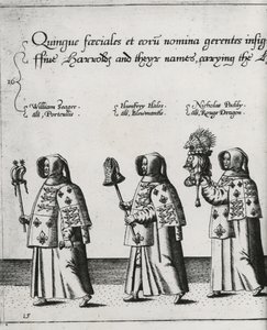 Araldi nel corteo funebre di Sir Philip Sidney verso la Cattedrale di San Paolo, 1587