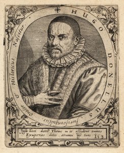 Hugues Doneau, professore di diritto francese da Theodore de Bry