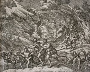 Uragano che affonda la Santa Maria, caravella di Cristoforo Colombo
