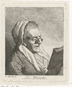 Vecchia che legge con occhiali (La Dévote) da Theodorus de Roode