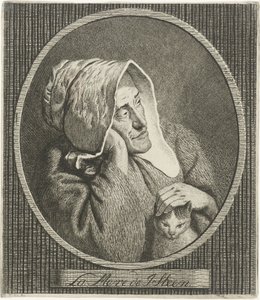 Vecchia donna con gatto da Theodorus de Roode