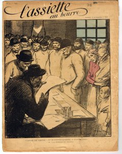 Copertina di "Il piatto del burro", numero 1, satirico a colori da Théophile Alexandre Steinlen