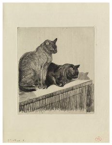 Due gatti su un mobile da Théophile Alexandre Steinlen