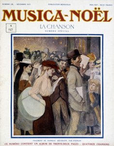 Rivista "musica Noel", numero speciale di dicembre 1913. La copertina consiste in un frammento di pannello decorativo di Steinlen da Théophile Alexandre Steinlen