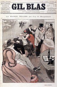 La Casa Tellier di Guy de Maupassant - di Steinlen, in "Gil Blas" del 09/10/1892 (stesso disegno del n. 15587) da Théophile Alexandre Steinlen