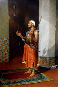 Guardia turca che prega, fine XIX-inizio XX secolo