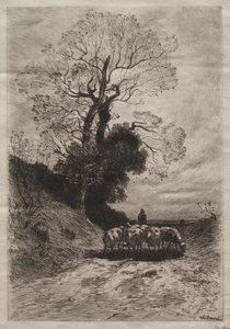 Ritorno del gregge, c. 1870 da Theophile Narcisse Chauvel