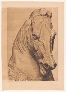 Testa di unicorno di una statua antica da Thiebautz (signed by artist)