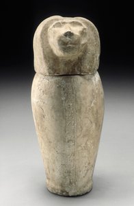 Vaso canopo con testa di cinocefalo (calcare) da Third Intermediate Period Egyptian