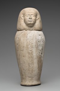 Vaso canopo con testa di uomo (calcare) da Third Intermediate Period Egyptian