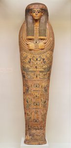 Sarcofago egiziano di una persona non identificata decorato con scene rituali, c.1050 a.C.