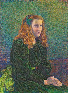 Giovane donna in abito verde da Théo van Rysselberghe
