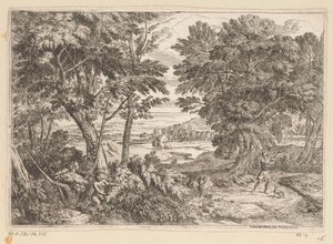 Paesaggio arcadico con Cefalo e Procri da Théodore