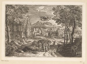 Paesaggio arcadico con le figlie di Cecrope da Théodore