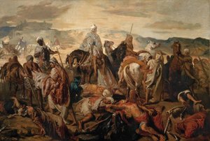 Cavalieri arabi che portano via i loro morti da Théodore Chassériau