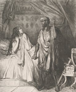 Hai pregato stanotte, Desdemona: tavola 12 da Otello Atto 5, inciso 1844, ristampato 1900