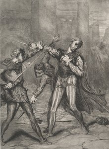 Villain, thou diest: tavola 10 da Otello Atto 5, Scena 1, inciso 1844, ristampato 1900