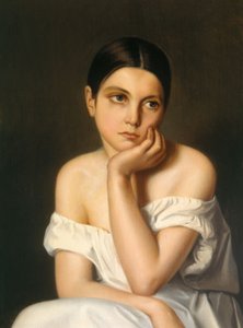 Giovane ragazza (malinconia), 1833-35 circa (olio su cartone) da Théodore Chassériau