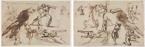 Géricault - Foglio di schizzi (recto) Foglio di schizzi (verso), 1819 da Theodore Gericault