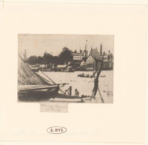 Veduta del fiume con barche