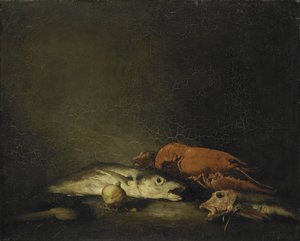 Natura morta con pesci e un